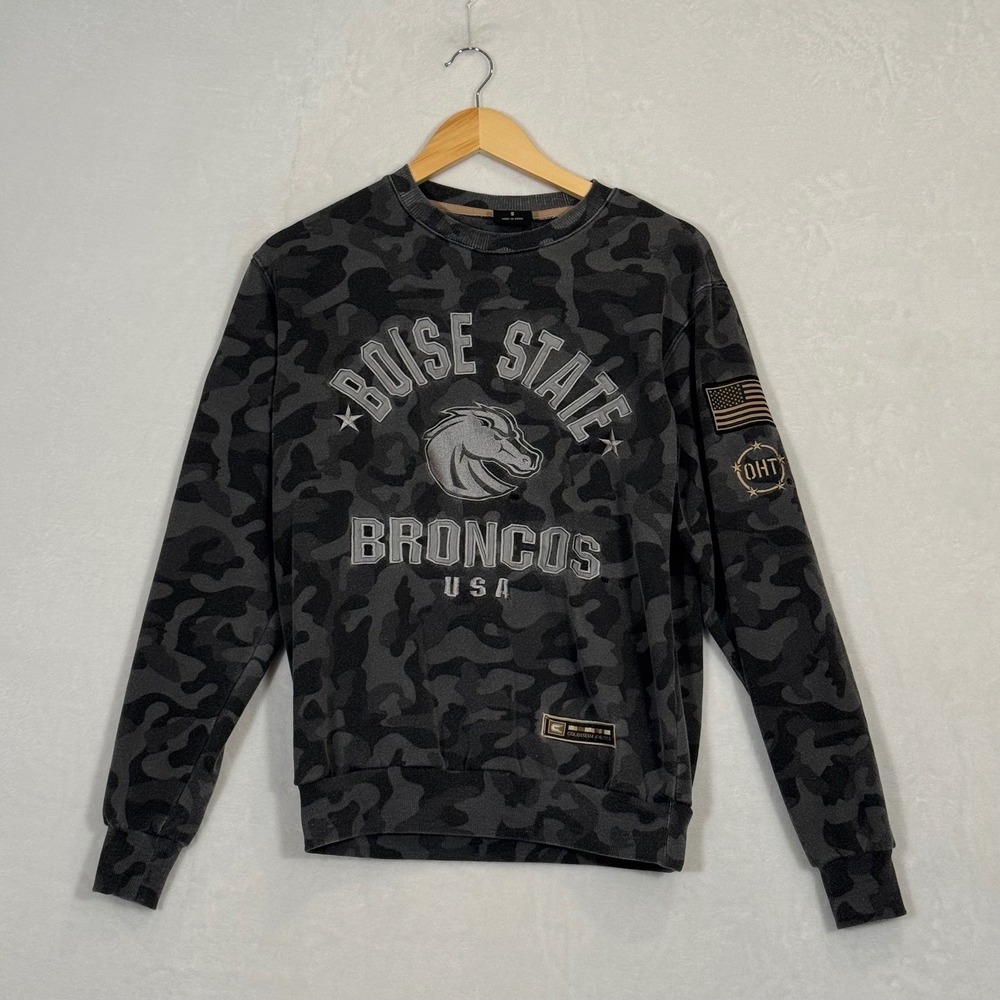 Colosseum Grey Boise State Broncos Camo Sweatshirt Small